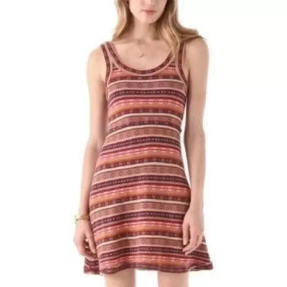 Free People Fair Isle A-Line Wool Blend Mini Sweater Dress